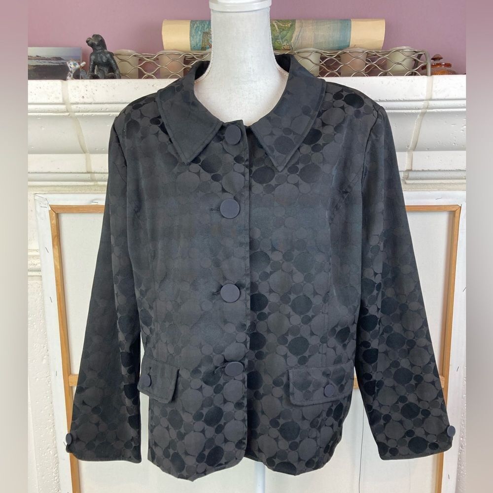 GRAFF VTG black lined blazer w/peter panโcollar blazer w/pockets